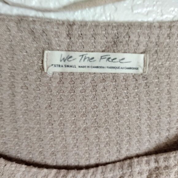 Free People We The Free North Shore Thermal Top Sand sz Xs - Picture 6 of 10